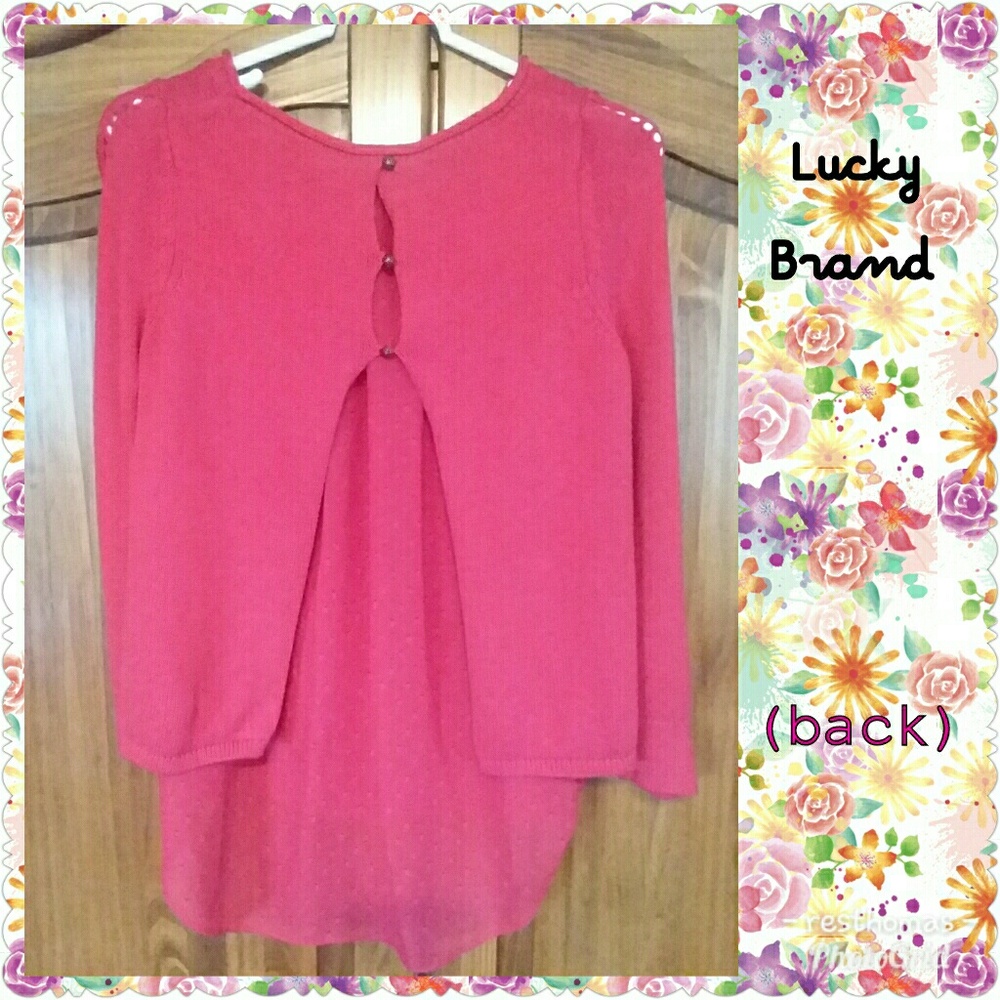 Lucky Brand Hi/Lo Red Sweather XS